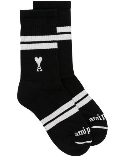 Ami Paris Ami De Coeur Ankle Socks - Black