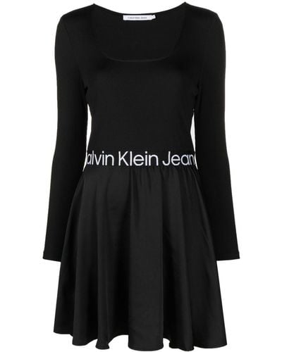 Calvin Klein ロゴウエスト ドレス - ブラック