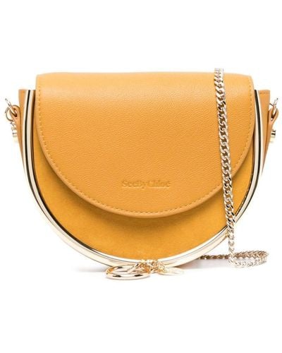 See By Chloé Small Mara Leather Crossbody Bag - Orange