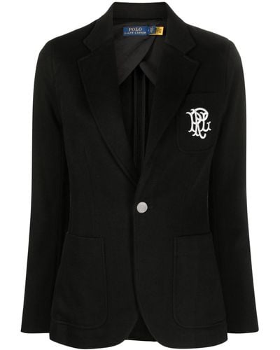 Polo Ralph Lauren Blazer con logo bordado y botones - Negro
