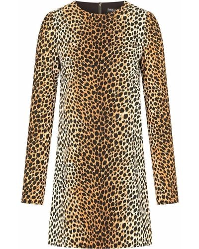 Dolce & Gabbana Vestido con estampado de leopardo - Metálico
