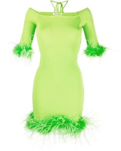 GIUSEPPE DI MORABITO Mini-jurk Met Veren Afwerking - Groen