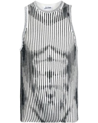 Jean Paul Gaultier Striped Sleeveless Vest Top - Blue