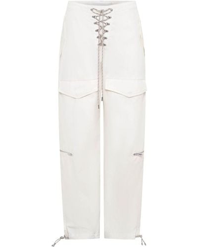 Dion Lee Lace-up Twill Cargo Trousers - White