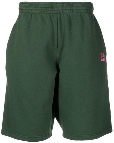 Martine Rose Logo-print Cotton Track Shorts - Green
