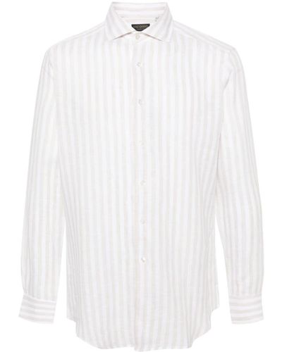 Dell'Oglio Striped Linen Shirt - White