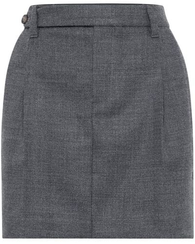 Brunello Cucinelli Tailored Virgin Wool Miniskirt - Grey