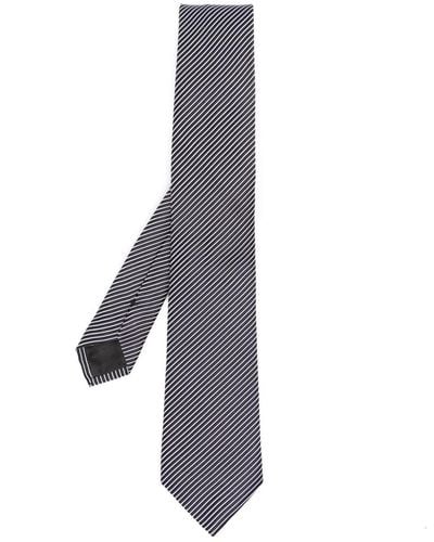 Giorgio Armani Cravate en soie à rayures - Blanc
