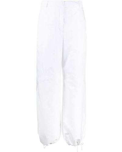 Moncler Pantalon droit à taille haute - Blanc