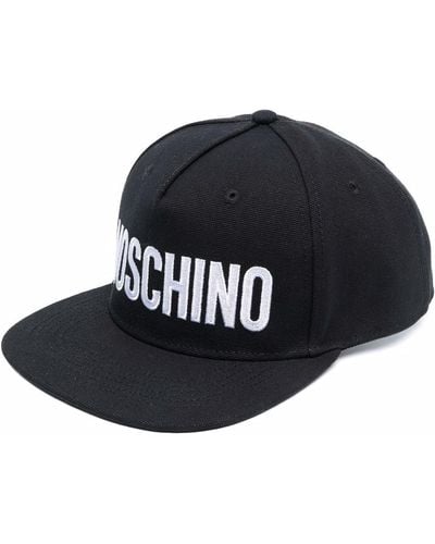 Moschino Logo-Print Flat Cap - Black
