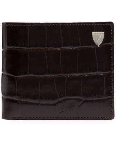 Aspinal of London Bi-fold Leather Wallet - Brown