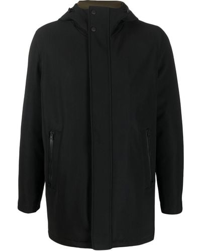 Herno Metropolitan Hooded Parka Coat - Black