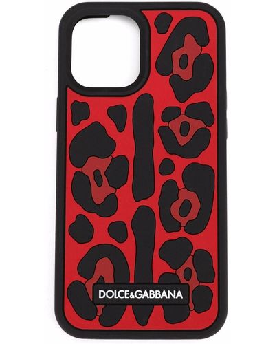 Dolce & Gabbana Iphone 12 Pro Max Hoesje Met Luipaardprint - Rood