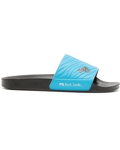 PS by Paul Smith Sandali slides con stampa - Blu