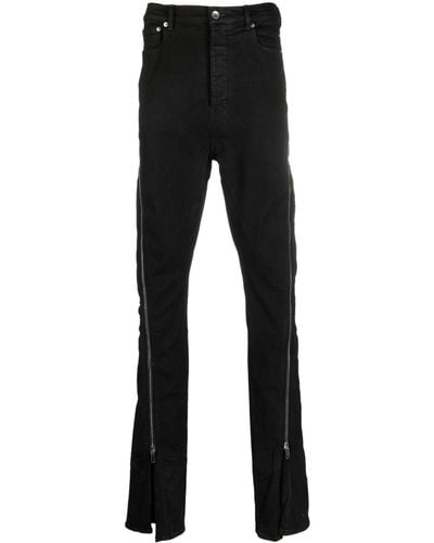 Rick Owens Slim-Fit-Jeans mit Reißverschlussdetail - Schwarz