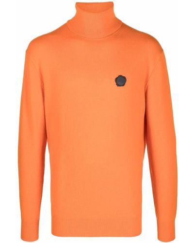Viktor & Rolf Roll-neck Seal Logo Sweater - Orange