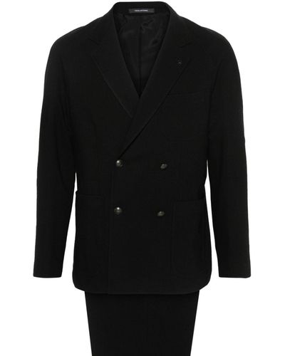 Tagliatore Double-breasted Virgin Wool Suit - Black