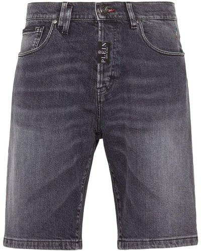 Philipp Plein Formentera Low-rise Denim Shorts - Blue