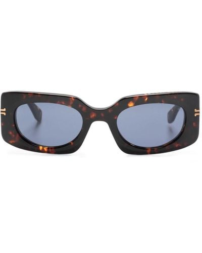 Marc Jacobs Logo-engraved Rectangle-frame Sunglasses - Blue