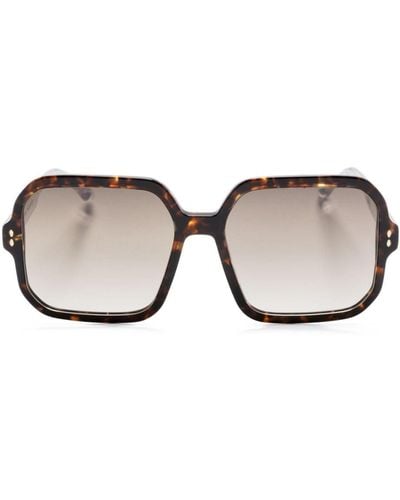 Isabel Marant Sonnenbrille mit eckigem Gestell - Braun