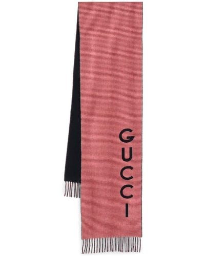 Gucci Jacquard-Schal mit Logo - Rot
