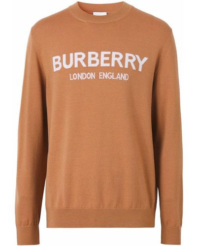 Burberry Intarsia Trui - Bruin