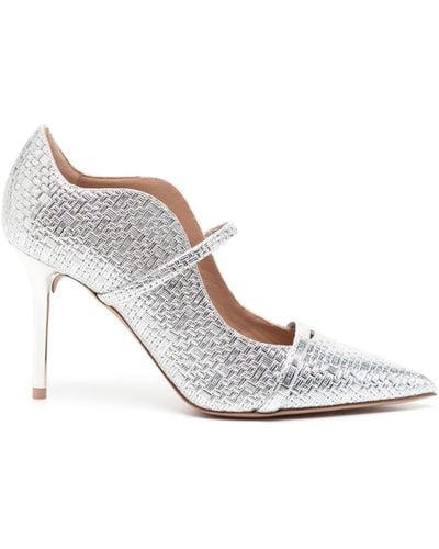Malone Souliers Maureen Silver Leather Pumps - White