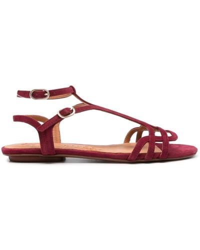 Chie Mihara Strappy Suede Sandals - Red