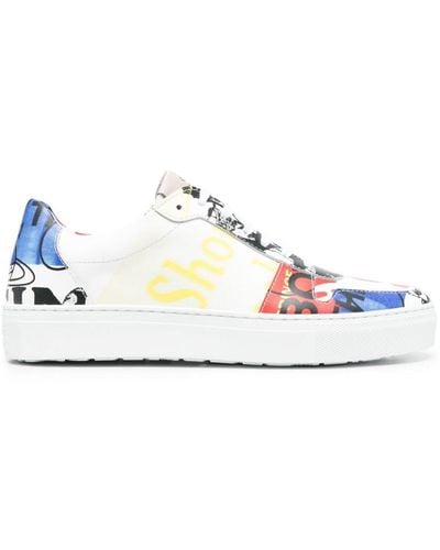 Vivienne Westwood Mix-print Leather Sneakers - White
