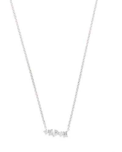 EF Collection 14kt White Gold Mini Diamond Bar Necklace