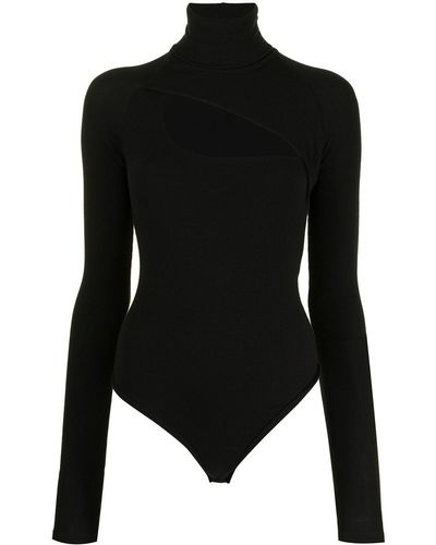 Alix Cut-out Long-sleeved Bodysuit - Black