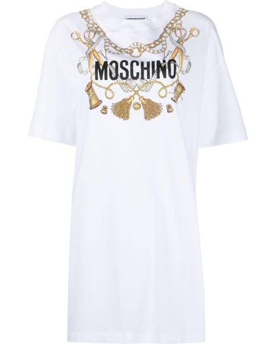 Moschino Sewing-print T-shirt Dress - White