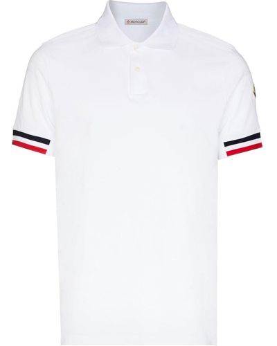 Moncler Poloshirt mit gestreiften Details - Weiß