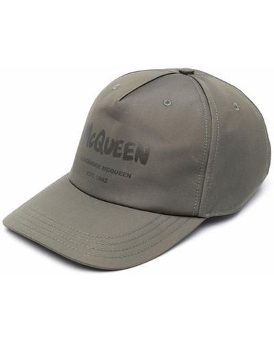 Alexander McQueen Cappello da baseball con stampa - Verde