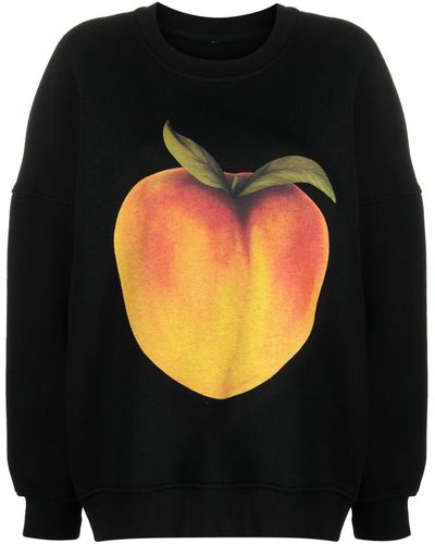 Ioana Ciolacu Peach-print Crew-neck Sweatshirt - Black