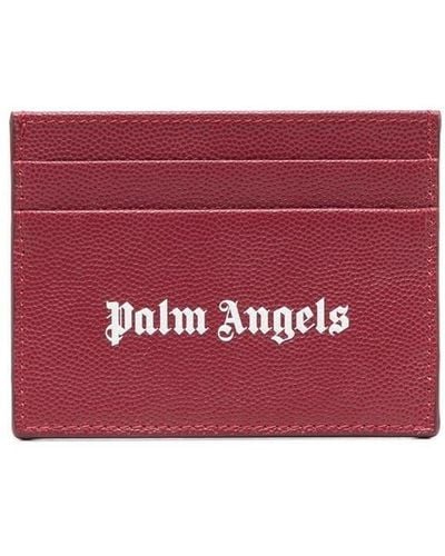 Palm Angels Portacarte Gothic con stampa - Rosso