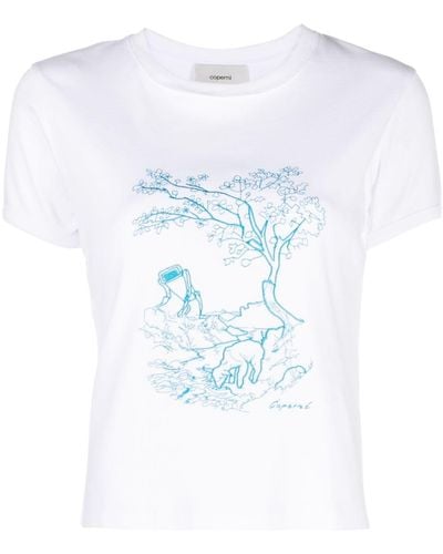 Coperni Graphic-print Cotton T-shirt - White