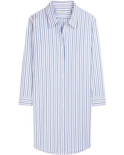 Dries Van Noten Striped Cotton Shirt Dress - Blue