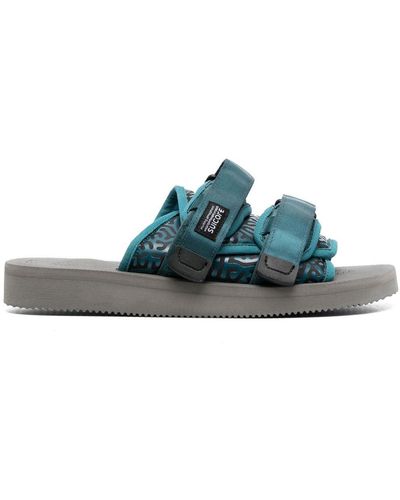 Suicoke Moto-cab Touch-strap Slides - Blue