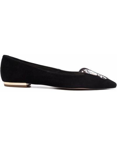 Sophia Webster Embroidered Butterfly Ballerina Flats - Black