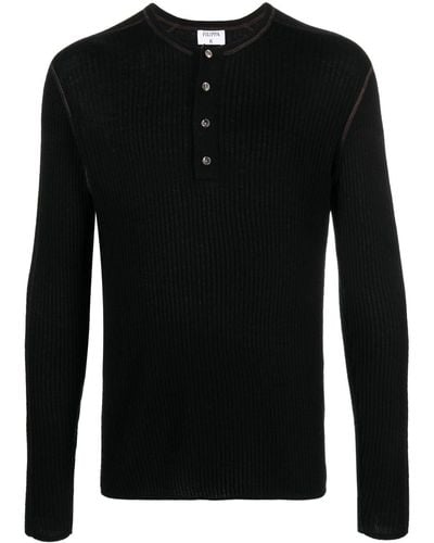 Filippa K Ribbed Lyocell-blend Sweatshirt - Black