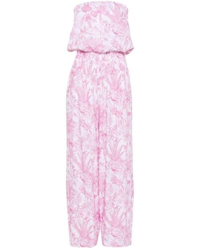 Melissa Odabash Naomi Exotica-print Jumpsuit - Pink