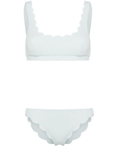 Marysia Swim Strukturierter Bikini mit Wellensaum - Weiß