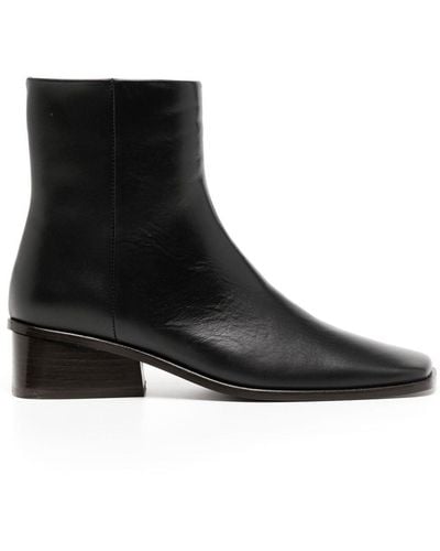 Rejina Pyo Rise Leather Ankle Boots - Black