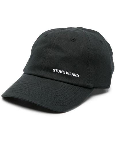 Stone Island ロゴ キャップ - ブラック