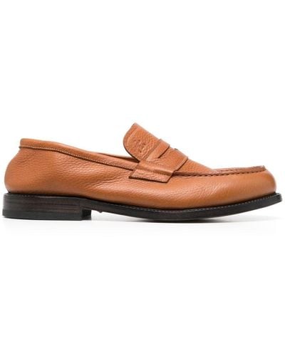 Premiata Round-toe Leather Loafers - Brown