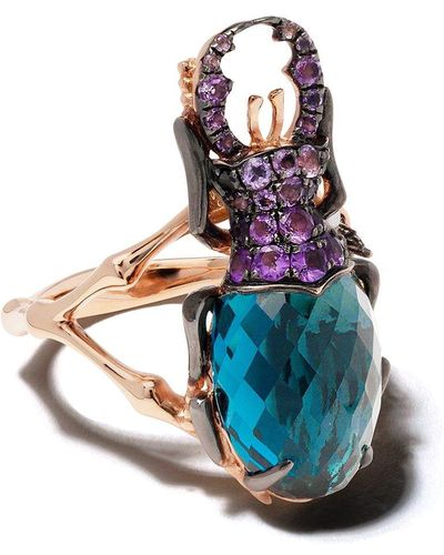 Annoushka 18kt Rose Gold Diamond Mythology Beetle Ring - Multicolor