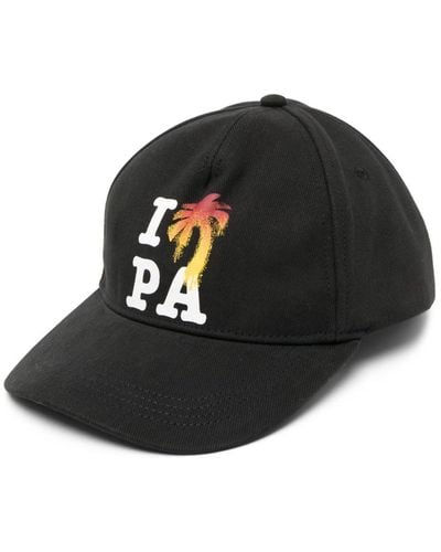 Palm Angels Logo-print Cotton Cap - Black