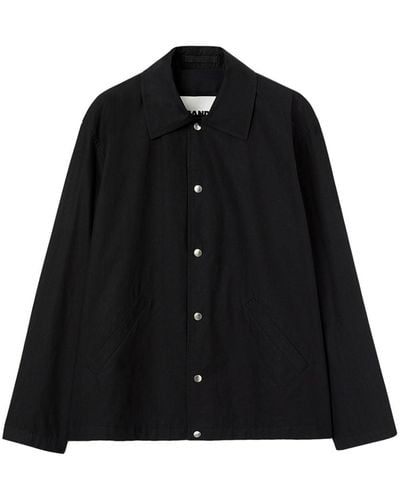 Jil Sander Logo-print Cotton-poplin Shirt Jacket - Black