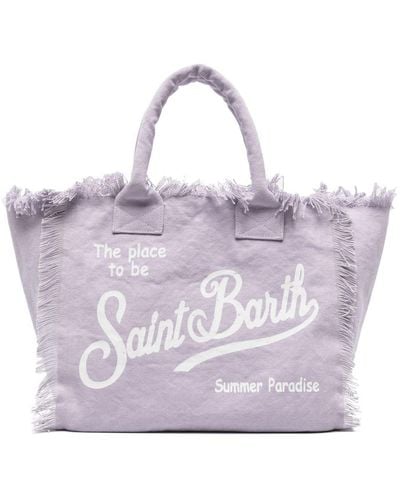 Mc2 Saint Barth Vanity Canvas Beach Bag - Purple